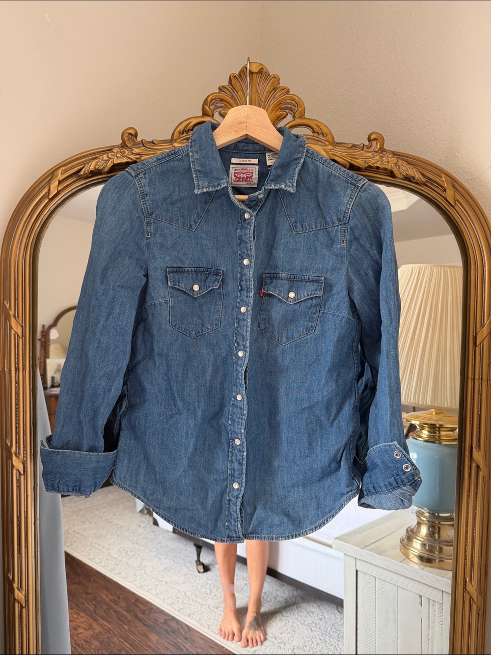 Levi's Blue Denim Western Shirt Jacket